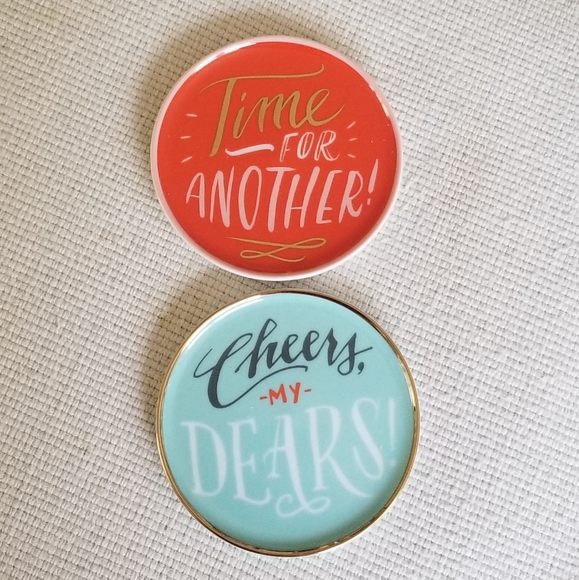 Galison Other - Galison Ceramic Ring Dish or Cup Coster Set of 2